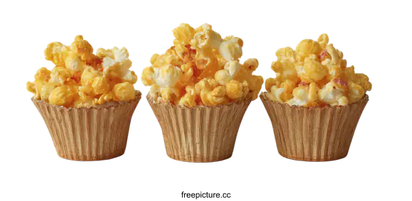 [Transparent Background PNG]Popcorn in Paper Cups  Delicious Treat