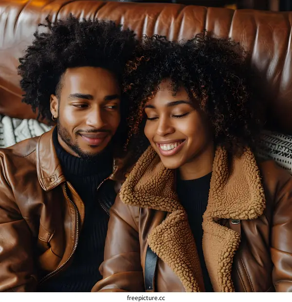 Close Up Portrait of an African American Couple In Love