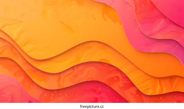 Abstract Background With Orange And Pink Wavy Shapes
