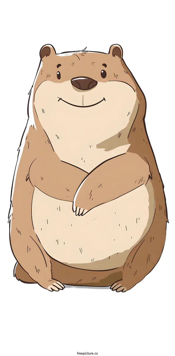 [Transparent Background PNG]Cute Cartoon Illustration of a Smiling Bear