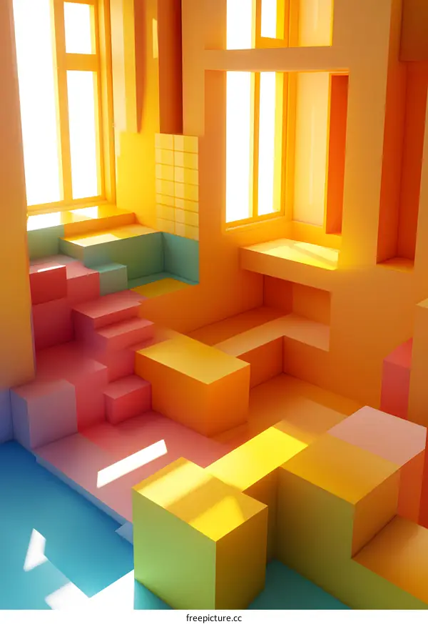 Abstract Colorful Geometric Shapes Interior Design Room