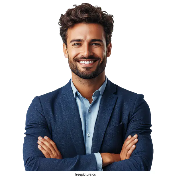 [Transparent Background PNG]Confident Businessman Portrait