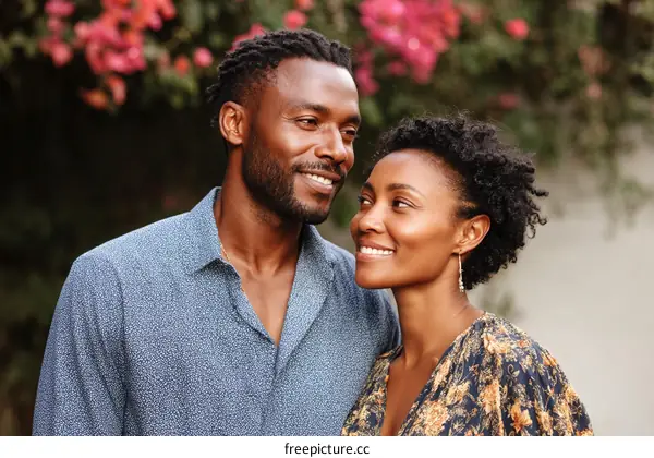 Couple Portrait Outdoors in Floral Setting