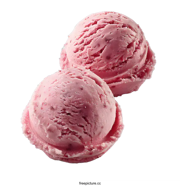 [Transparent Background PNG]Two scoops of strawberry ice cream