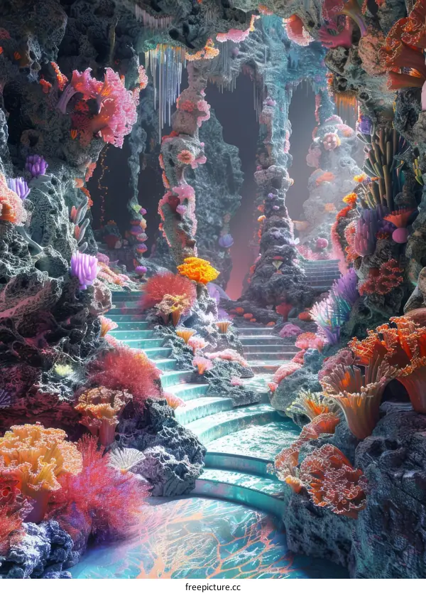 Mystical Bioluminescent Coral Chasm