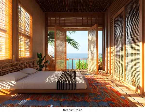 Tropical Bedroom With Ocean View