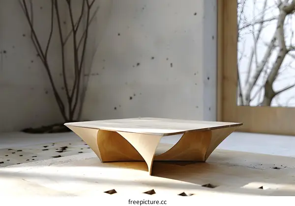 Wooden Table Design with Unique Curved Legs