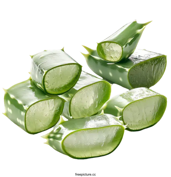 [Transparent Background PNG]Aloe Vera Slices Close-up
