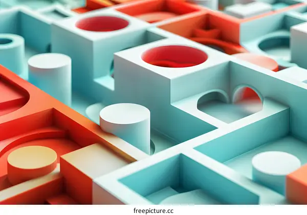 3d rendering of geometric shapes