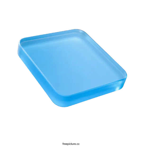 [Transparent Background PNG]Blue Rectangular Food Serving Tray with Smooth Surface