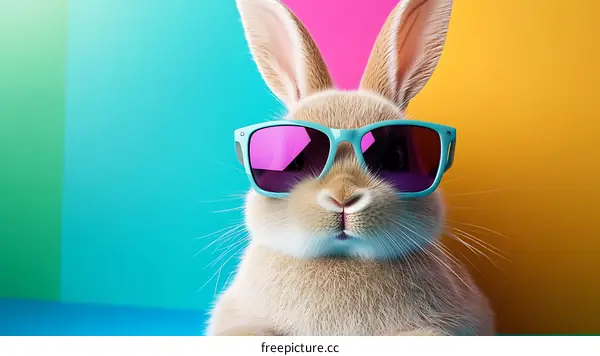 Cute Bunny with Stylish Sunglasses