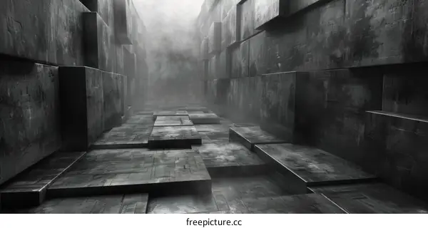 Abstract Industrial Architectural Corridor