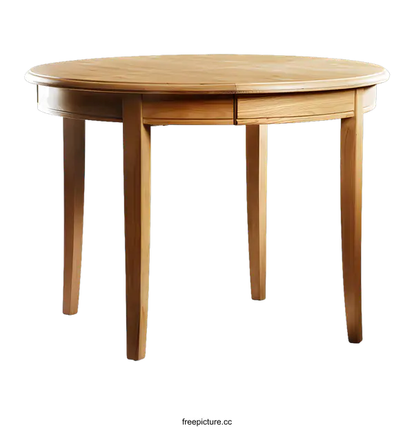 [Transparent Background PNG]Round Wooden Dining Table with Drawer