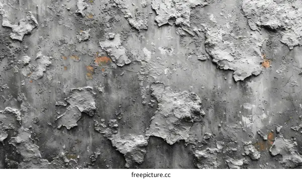 gray concrete wall with cracks and peeling paint