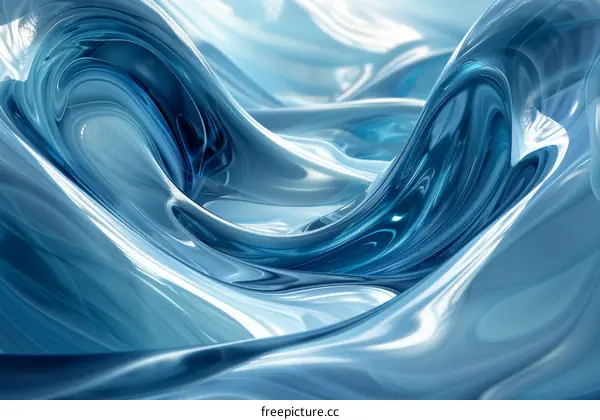 Abstract Blue and White Acrylic Painting