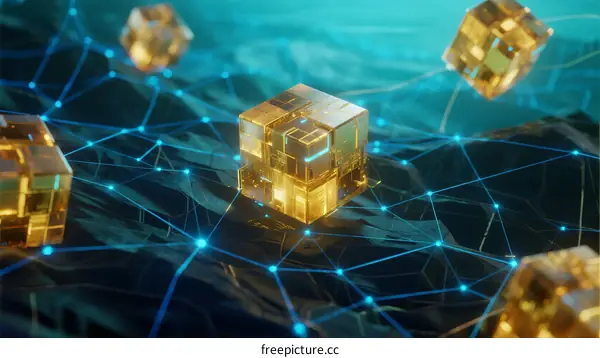 Golden Cubes with Network Connections in Digital Space