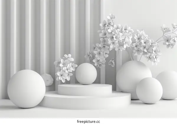 Modern Minimalist Floral Scene Illustration