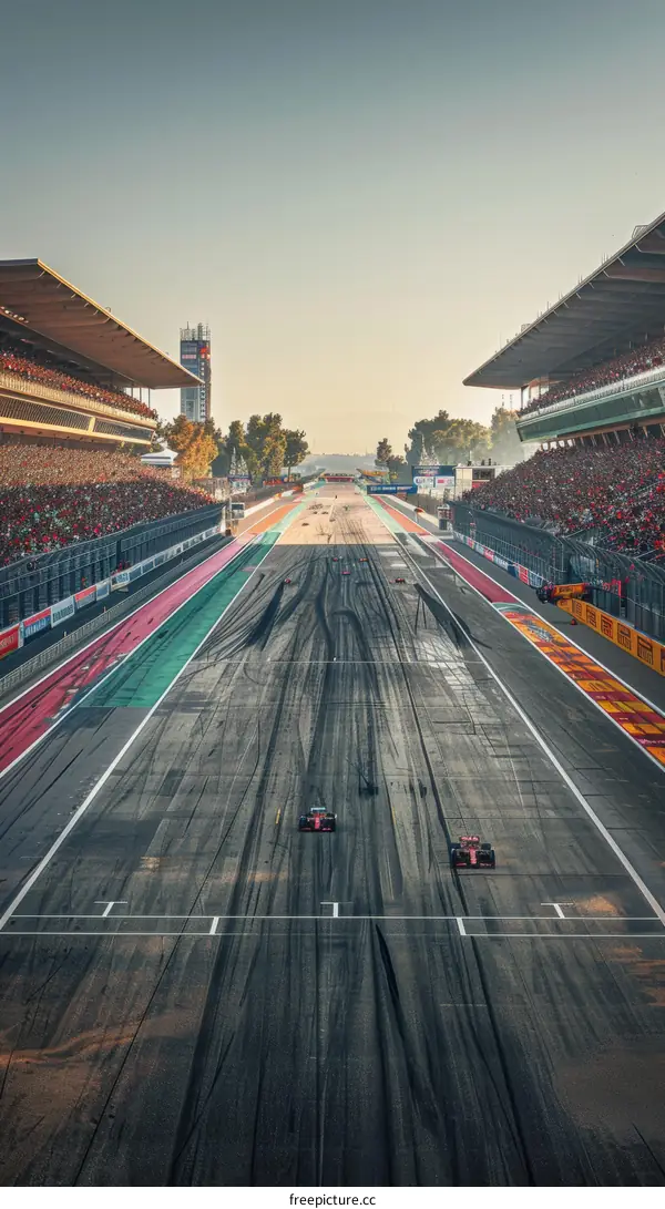 Formula One cars racing on track speed competition