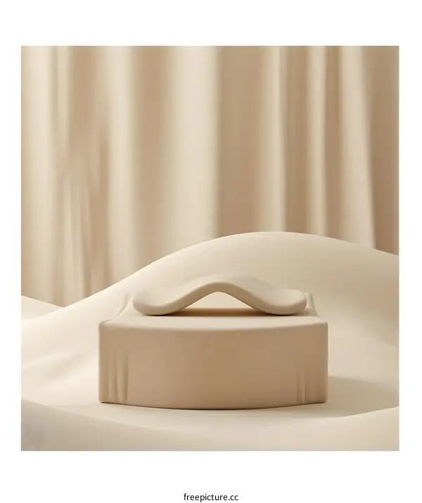 Minimalist Beige Product Display Stand with Curved Shape