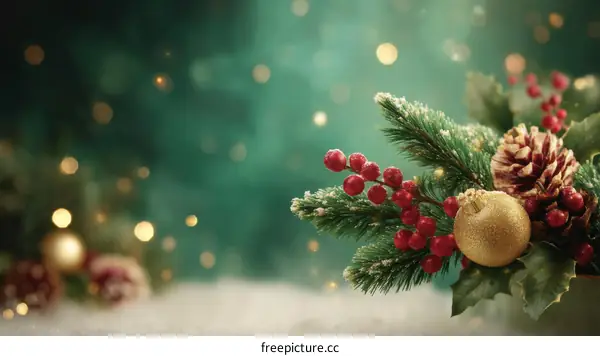 Christmas Festive Decor Background with Bokeh