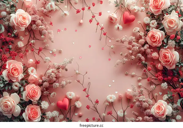 A beautiful floral background image for Valentines Day