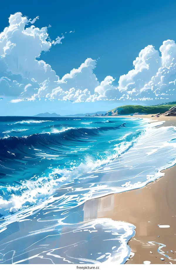 The sea is hitting the beach