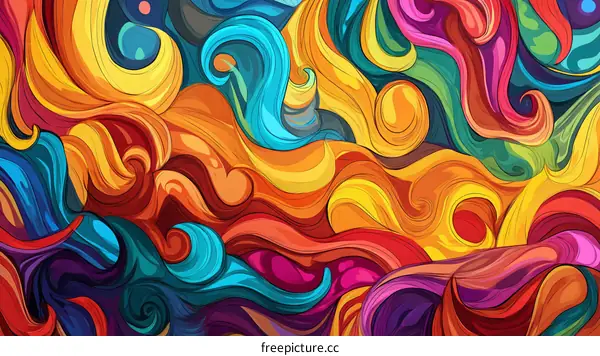 Abstract Colorful Flowing Art Design