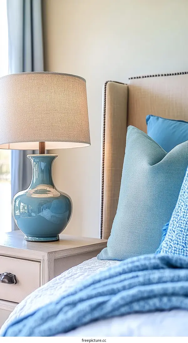 Cozy Bedroom Interior with Teal Accents