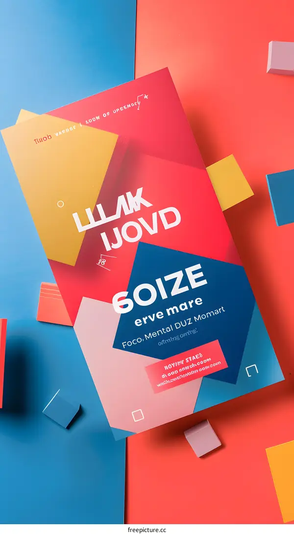 Abstract Colorful Geometric Shapes with  Text  Background