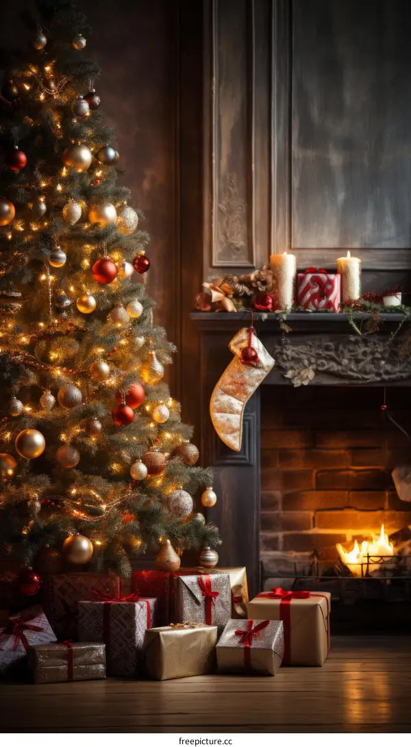 Christmas tree with presents under it