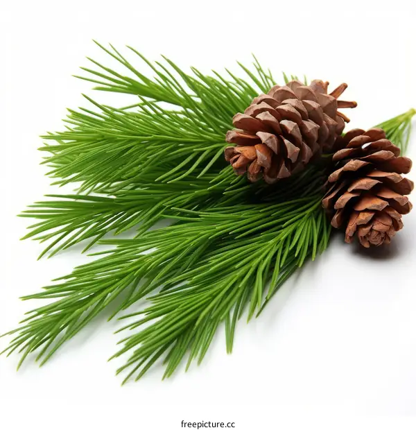 Pine branch with cones