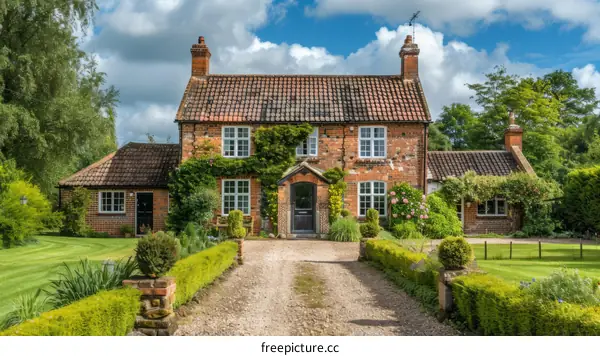 Charming English Country House with a Picturesque Garden