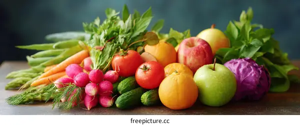 Assortment of Fresh Fruits and Vegetables