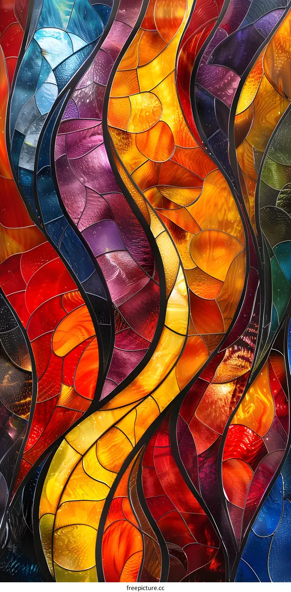 Colorful Stained Glass Abstract Art