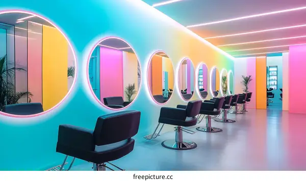 Colorful Modern Hair Salon Interior Design