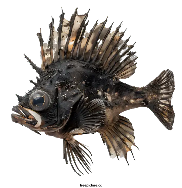 [Transparent Background PNG]A dried fish with a spiky fin and a large eye