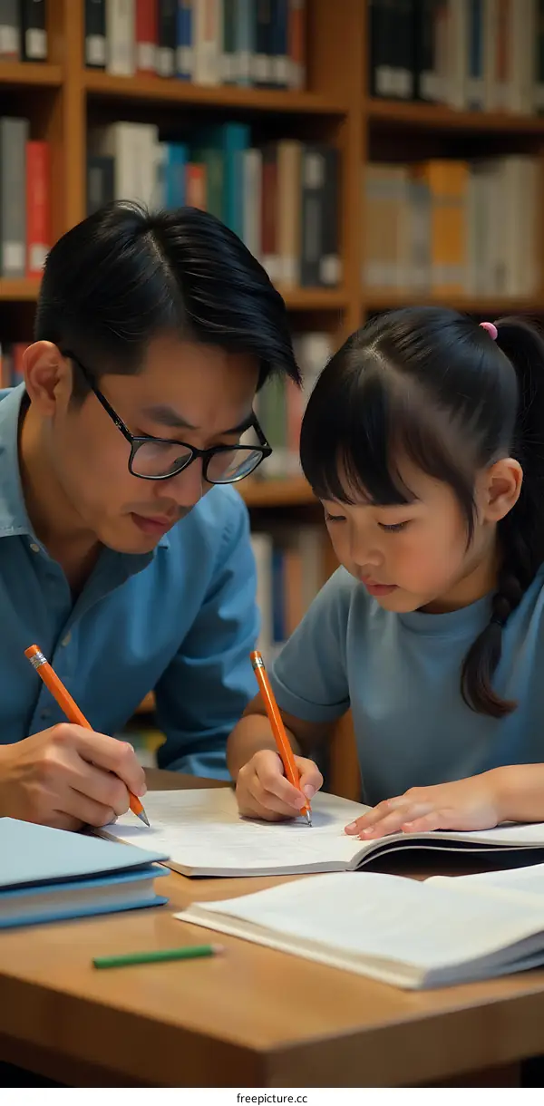 Tutoring Session in a Library Setting