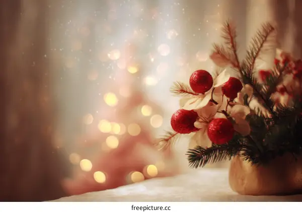 Christmas Decorations with Bokeh Background