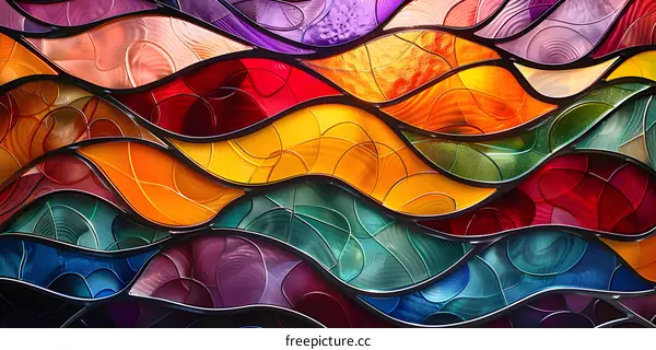 Stained Glass Colorful Design Art