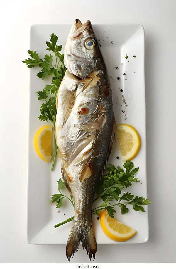 grilled fish with lemon and parsley
