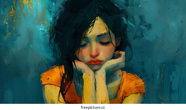 portrait of a sad girl