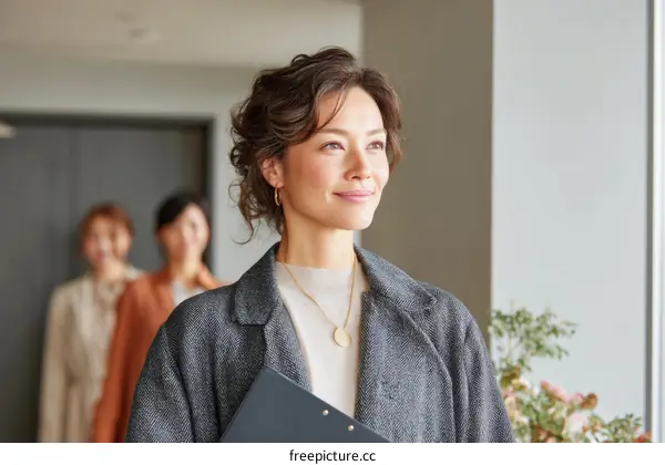 Confident Asian Woman in Business Setting