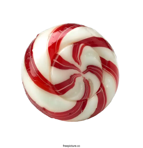 [Transparent Background PNG]Red and White Swirled Candy on White Background