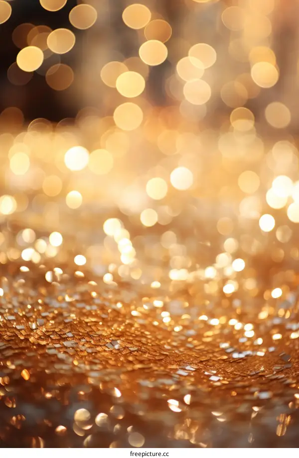 Golden glitter background with blurred lights