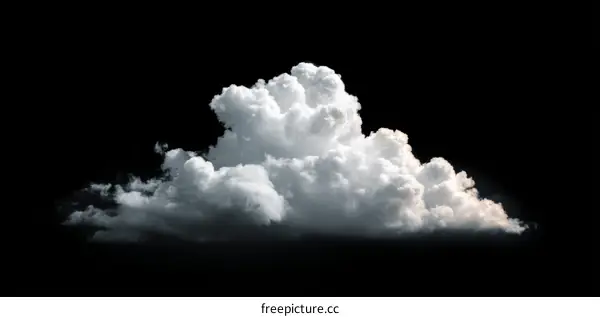 Dramatic Cumulus Cloud Against a Black Background