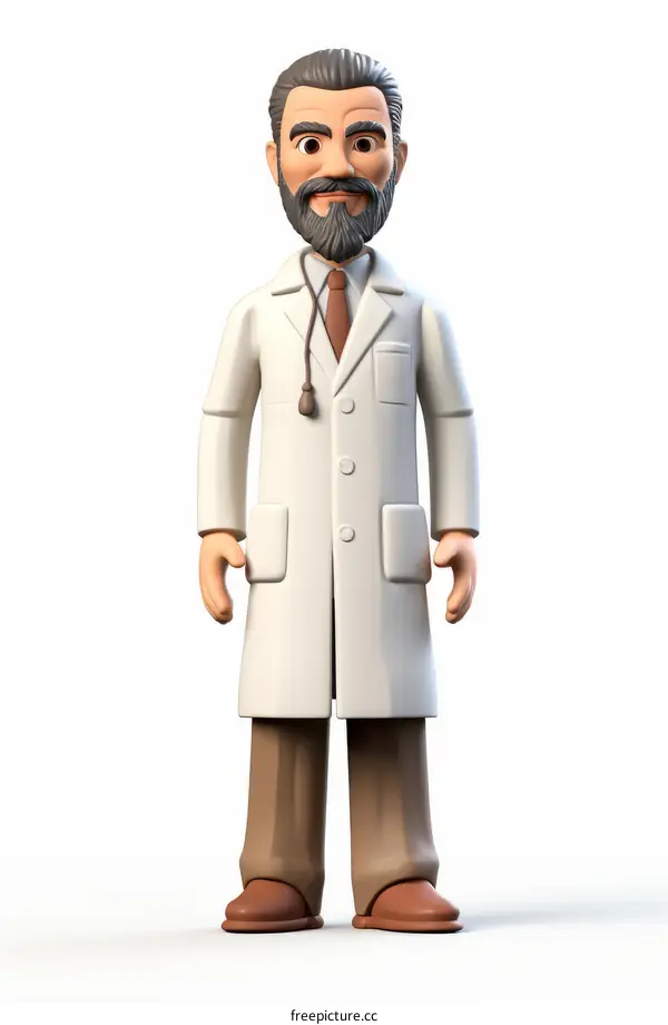 3D rendering of a male doctor in a white coat