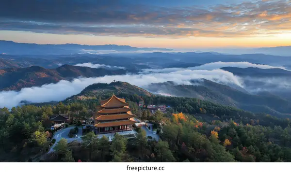Mountaintop Temple at Sunrise
