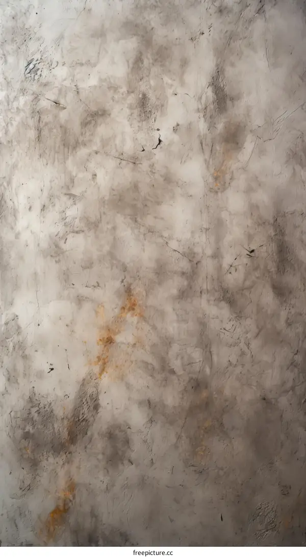 Grey concrete wall with brown stains