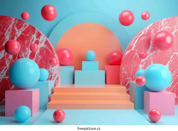 Abstract Colorful Geometric Shapes Background