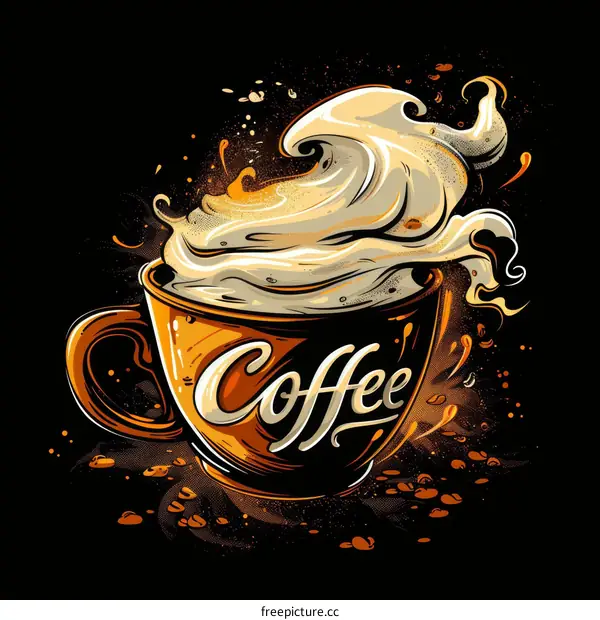 Coffee Cup with Splashing Milk